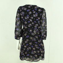 Laden Sie das Bild in den Galerie-Viewer, Second Hand GANNI Wickelkleid Gr. 36 schwarz mehrfarbig geblümt Kleid (*)