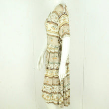 Laden Sie das Bild in den Galerie-Viewer, Vintage Midikleid Gr. M beige braun gemustert Kleid