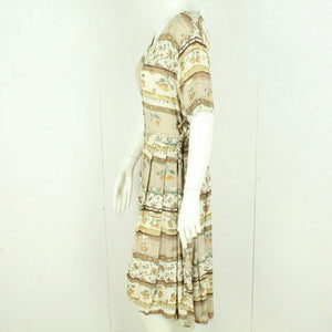 Vintage Midikleid Gr. M beige braun gemustert Kleid