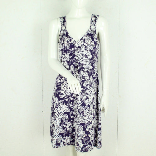 Vintage Midikleid Gr. L lila weiß gemustert Slip Dress Kleid