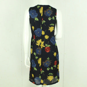 Vintage Midikleid Gr. S schwarz mehrfarbig geblümt Slip Dress Kleid