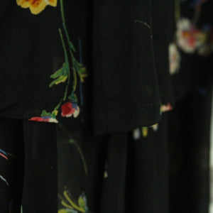 Vintage Minikleid Gr. S schwarz mehrfarbig gemustert Kleid