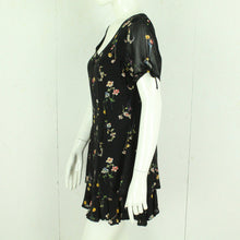 Laden Sie das Bild in den Galerie-Viewer, Vintage Minikleid Gr. S schwarz mehrfarbig gemustert Kleid