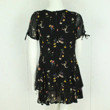 Laden Sie das Bild in den Galerie-Viewer, Vintage Minikleid Gr. S schwarz mehrfarbig gemustert Slip Dress Kleid