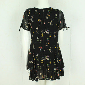 Vintage Minikleid Gr. S schwarz mehrfarbig gemustert Slip Dress Kleid