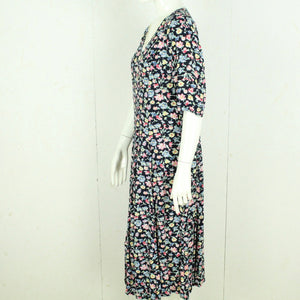Vintage Midikleid Gr. M schwarz mehrfarbig geblümt Kleid