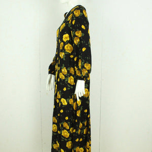 Vintage Maxikleid Gr. L schwarz mehrfarbig geblümt Kleid