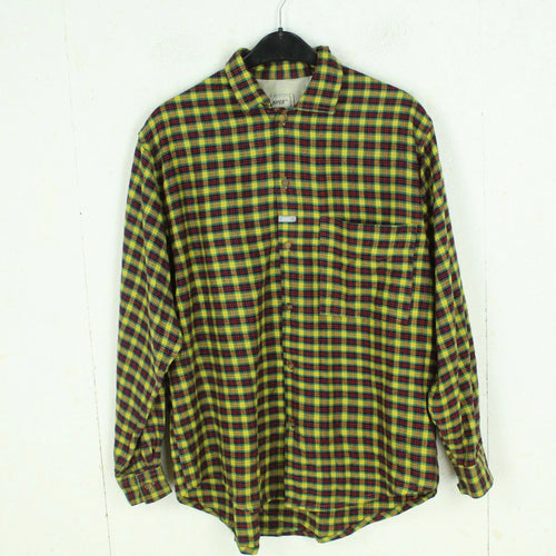 Vintage Flanellhemd Gr. XS gelb mehrfarbig kariert Flanell
