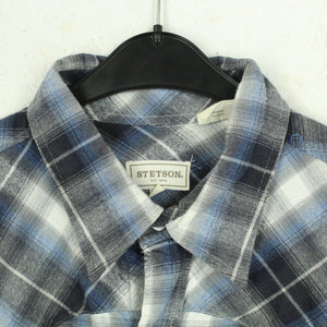 Vintage Flanellhemd Gr. XXL grau mehrfarbig kariert Flanell