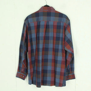 Vintage Flanellhemd Gr. L blau rot kariert Flanell