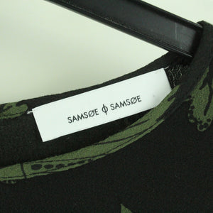 Second Hand SAMSOE SAMSOE Bluse Gr. M schwarz grün gemustert (*)