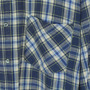 Vintage Flanellhemd Gr. XL blau mehrfarbig kariert Flanell