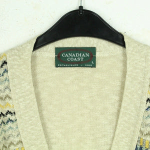 Vintage Cardigan Gr. L bunt Crazy Pattern Strickjacke