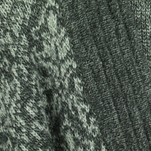 Laden Sie das Bild in den Galerie-Viewer, Vintage Cardigan mit Wolle Gr. L grau Crazy Pattern Strickjacke