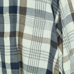 Vintage Flanellhemd Gr. XL weiß mehrfarbig kariert Flanell