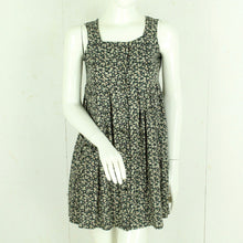 Laden Sie das Bild in den Galerie-Viewer, Vintage Minikleid Gr. M schwarz mehrfarbig geblümt Kleid