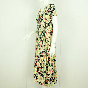 Vintage Maxikleid Gr. M schwarz bunt geblümt Kleid