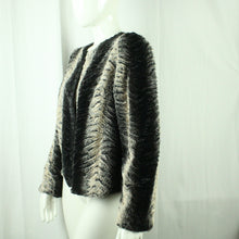 Laden Sie das Bild in den Galerie-Viewer, Second Hand BAND OF GYPSIES Fake Fur Jacke Gr. L schwarz nude gemustert (*)