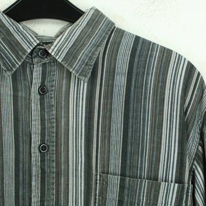 Vintage Cordhemd Gr. L blau/braun gestreift Hemd Cord