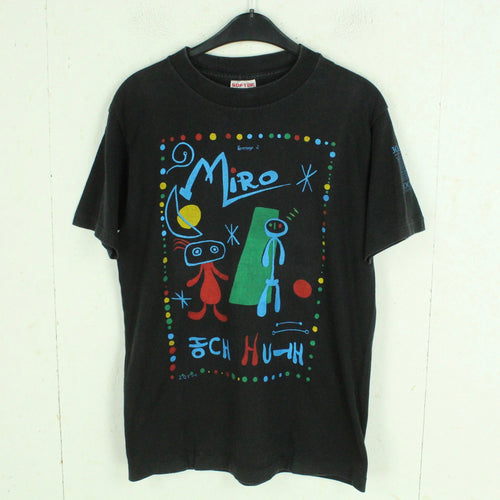 Vintage T-Shirt Gr. M schwarz mit Print Hommage a Miro
