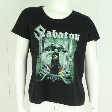 Vintage SABATON T-Shirt Gr. XL schwarz mit Print und Backprint 