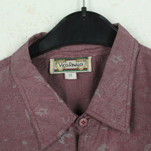 Laden Sie das Bild in den Galerie-Viewer, Vintage 90s Seidenhemd Gr. M lila grau gemustert Seide