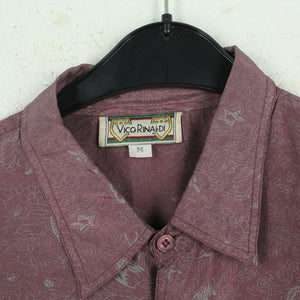Vintage 90s Seidenhemd Gr. M lila grau gemustert Seide