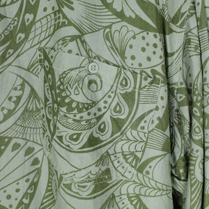 Vintage 90s Seidenhemd Gr. XL grau grün Crazy Pattern Seide