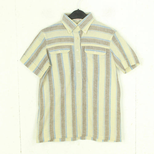 Vintage Bluse Gr. M mehrfarbig gestreift kurzarm