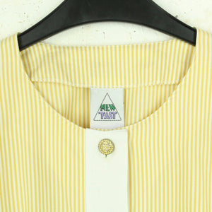 Vintage Bluse Gr. M gelb weiß gestreift kurzarm