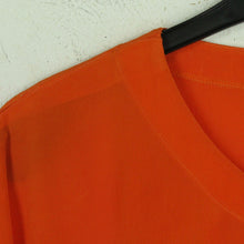 Laden Sie das Bild in den Galerie-Viewer, Vintage Bluse mit Seide Gr. M orange uni kurzarm