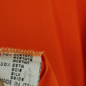 Vintage Bluse mit Seide Gr. M orange uni kurzarm