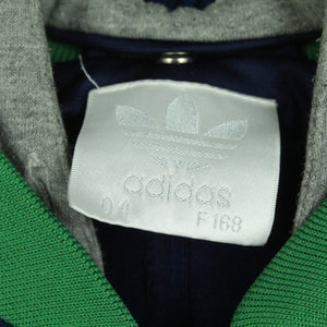 Vintage ADIDAS Trainingsjacke Gr. S mehrfarbig 90s Sportswear mit Logo Stitching und Kapuze