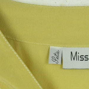 Vintage Seidenbluse Gr. L gelb uni kurzarm Bluse Seide