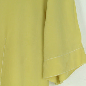 Vintage Seidenbluse Gr. L gelb uni kurzarm Bluse Seide