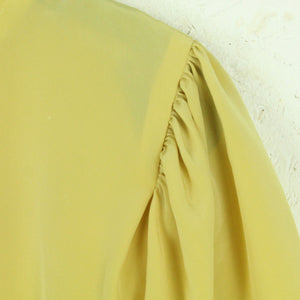 Vintage Bluse Gr. L gelb uni kurzarm