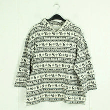Laden Sie das Bild in den Galerie-Viewer, Vintage Aztec Sweater Gr. M/L grau weiß gemustert