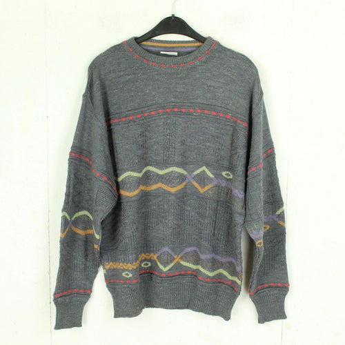 Vintage Pullover Gr. L mehrfarbig Crazy Pattern Strick