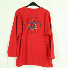 Laden Sie das Bild in den Galerie-Viewer, Vintage Sweatshirt Gr. M rot mit Print/Backprint