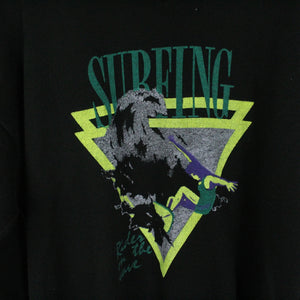 Vintage Sweatshirt Gr. M schwarz mit Print: Surfing