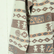 Laden Sie das Bild in den Galerie-Viewer, Vintage Sweatshirt Gr. L beige mehrfarbig gemustert Aztek Style