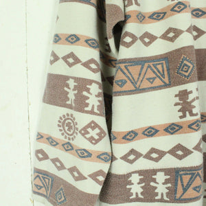 Vintage Sweatshirt Gr. L beige mehrfarbig gemustert Aztek Style