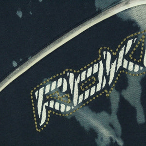 Vintage REEBOK Hoodie Gr. M blau grau gemustert mit Logo Stickerei und Kapuze