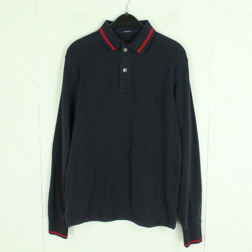 Second Hand GANT Sweatshirt Poloshirt Gr. M blau rot Longsleeve (*)