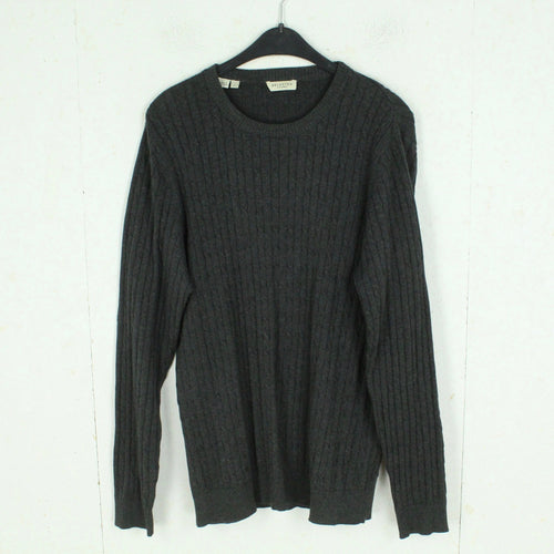 Second Hand SELECTED HOMME Pullover Gr. L grau uni Strick Zopfmuster (*)