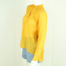 Laden Sie das Bild in den Galerie-Viewer, Second Hand NÜMPH Bluse Gr. 38 orange gold gepunktet (*)