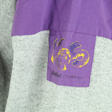 Laden Sie das Bild in den Galerie-Viewer, Vintage Sweatshirt Gr. M grau meliert lila Quarter Zip