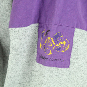 Vintage Sweatshirt Gr. M grau meliert lila Quarter Zip