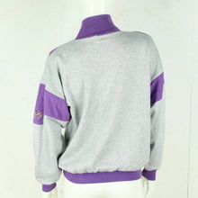 Laden Sie das Bild in den Galerie-Viewer, Vintage Sweatshirt Gr. M grau meliert lila 