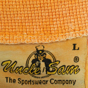 Vintage UNCLE SAM Sweatjacke Gr. L orange gesticktes Logo kurzarm